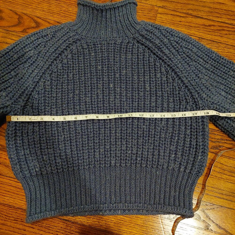 H&M Small Bluish Grey Heavy Knit Turtleneck Sweater - Picture 6 of 8